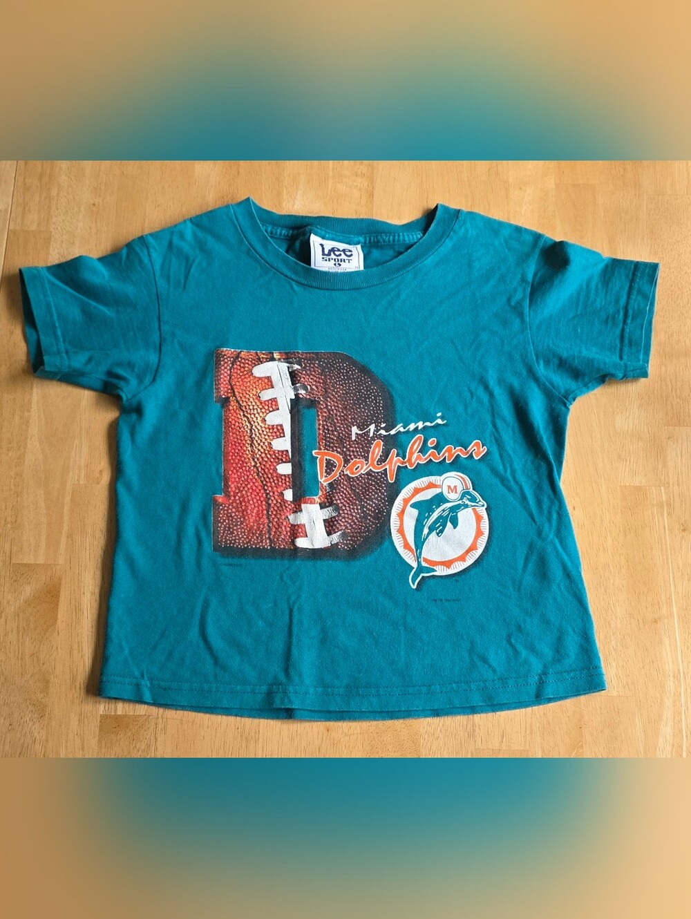 Vintage 1996 Miami Dolphins Youth Graphic Tee - Lee Sport Teal